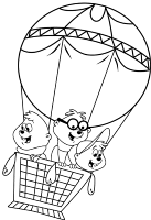 A coloring page of alvin and the chipmunks